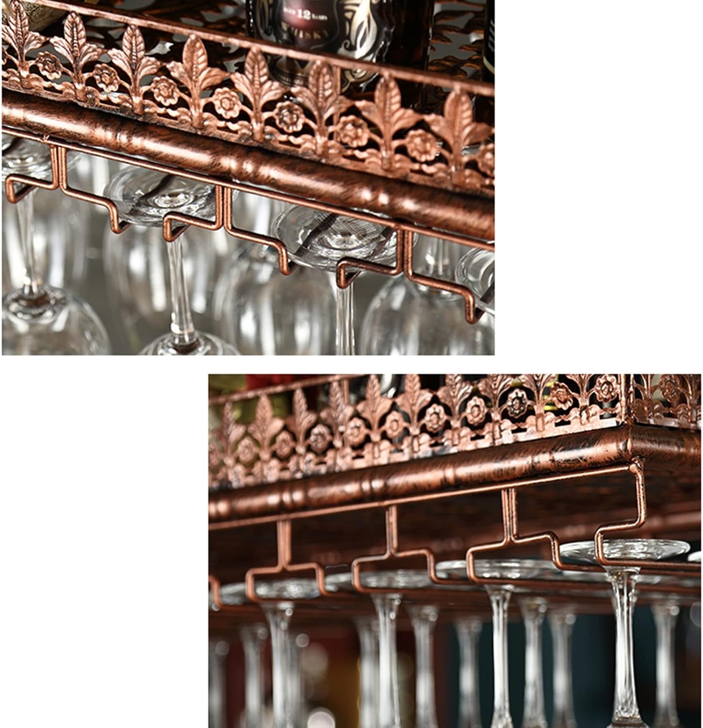 Suuim Hanging Wine Bottle Holder with Adjustable Height