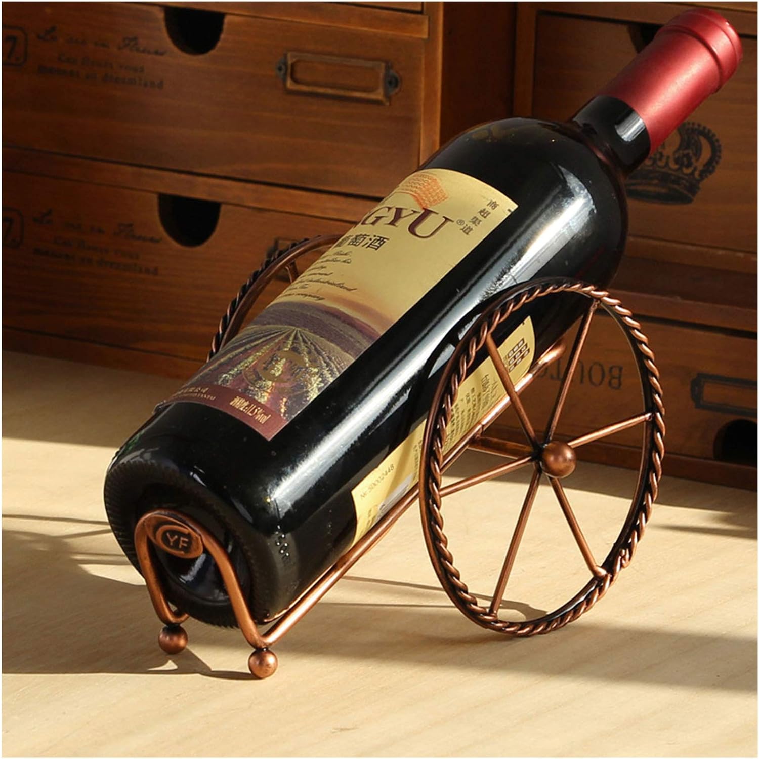 BOCbco Rustic Metal Wine Rack Holds 1 Bottle