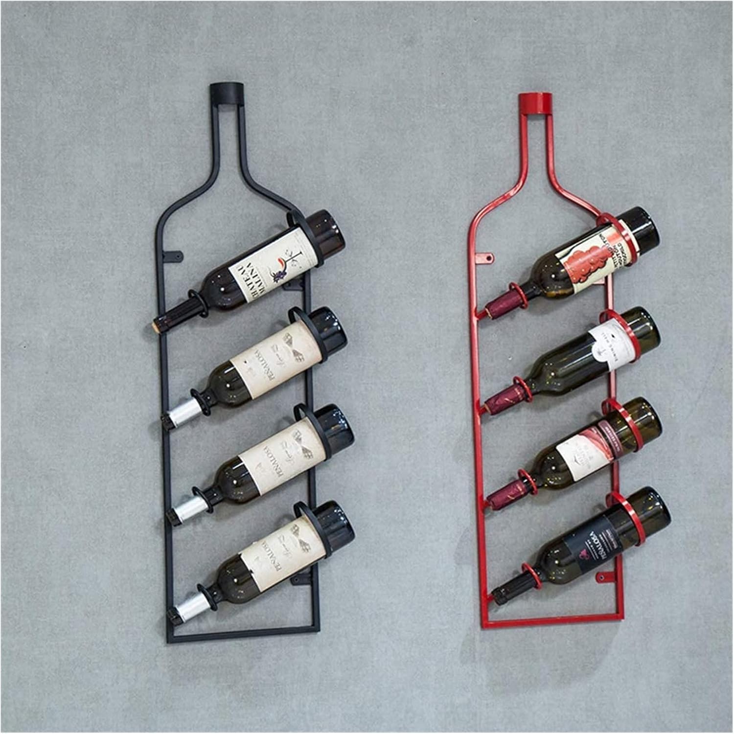 ALDEPO Wall-Mounted Wine Rack 4 Bottles Metal