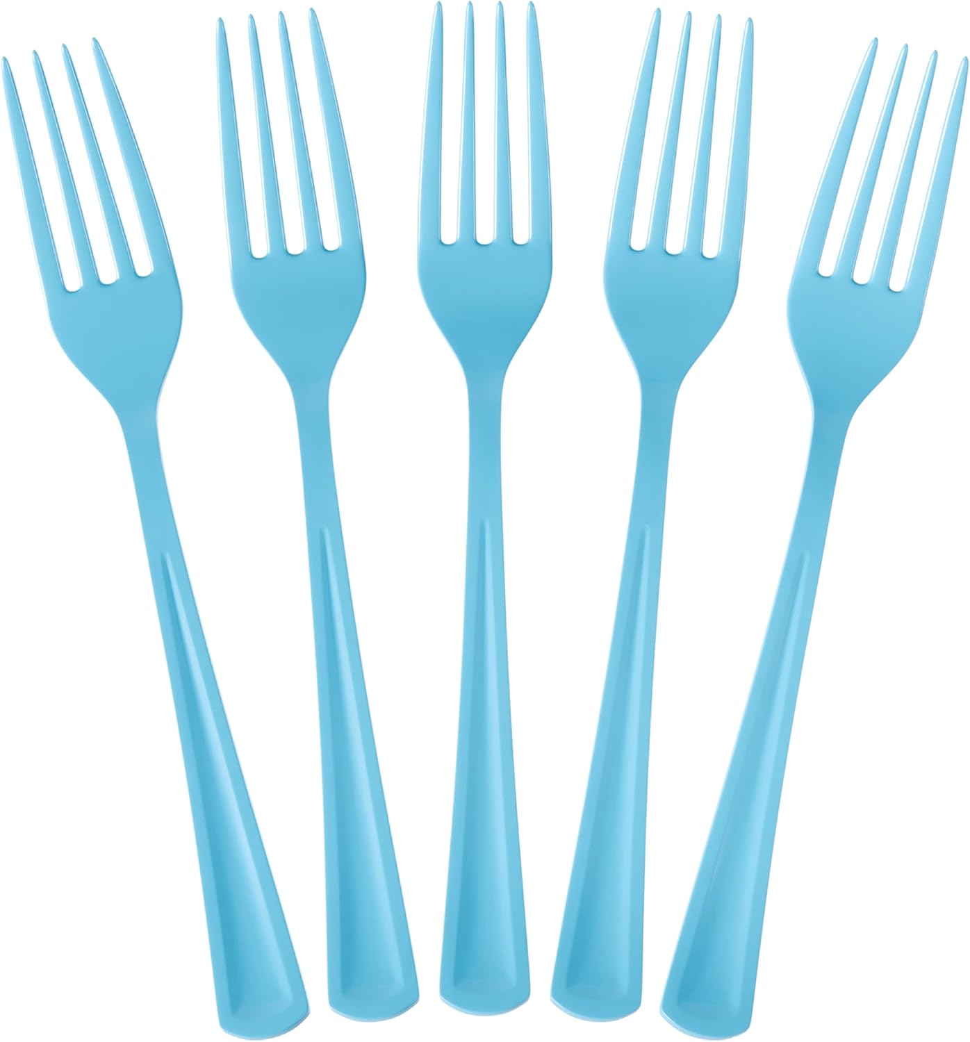 Light Blue Plastic Forks 50 Pcs Disposable Cutlery Set
