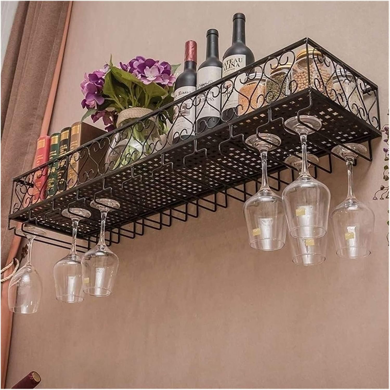 Aldepo Gold Wall-Mounted Wine Rack for 6 Bottles