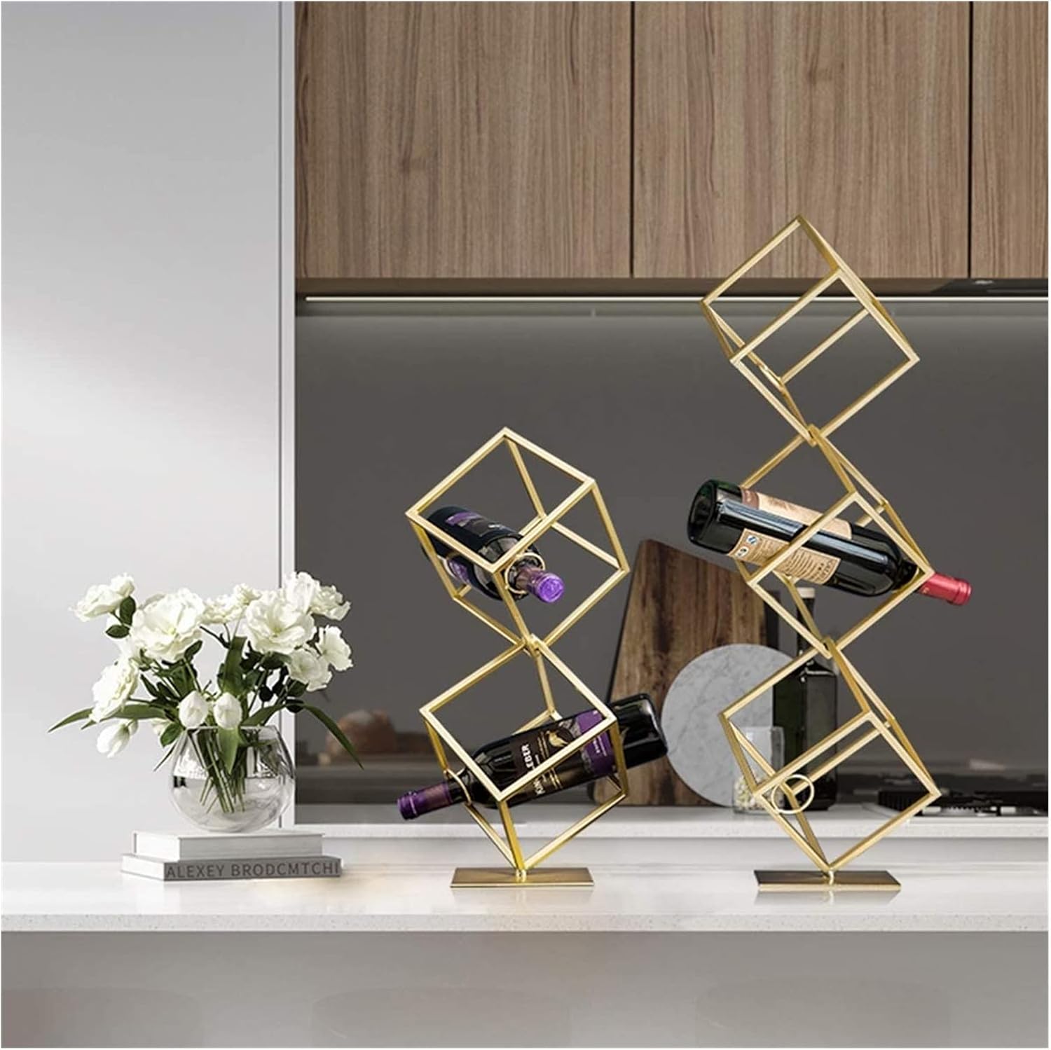 ALDEPO Rose Gold Wine Rack for 2 Bottles