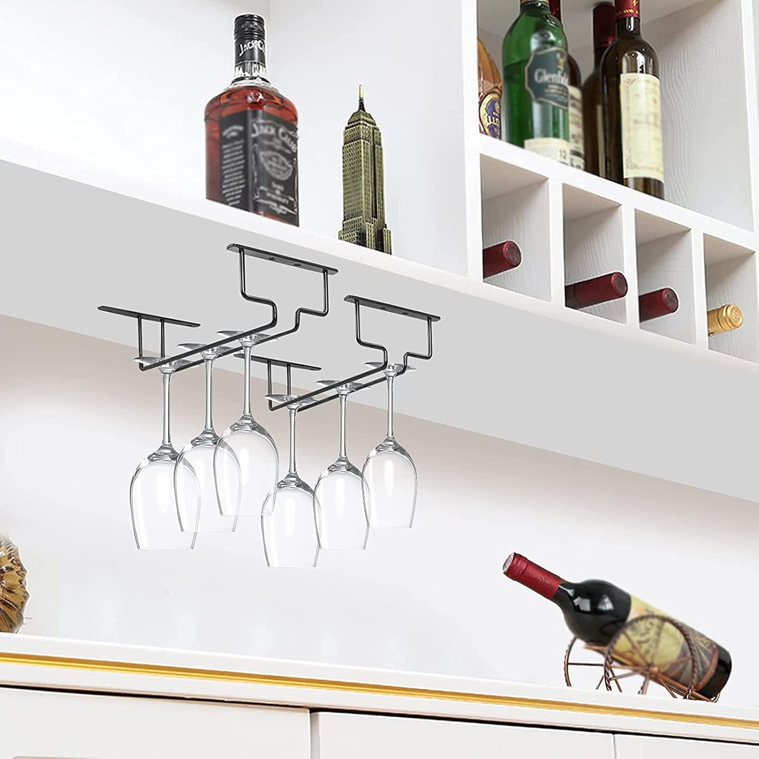 Durable Iron Wine Glass Rack with Screw Mount