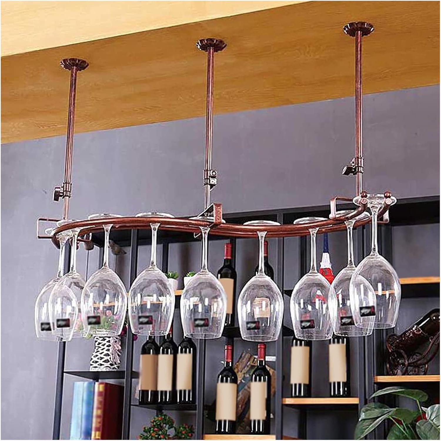 ALDEPO 2-Layer Wall-Mounted Wine Glass Rack 1