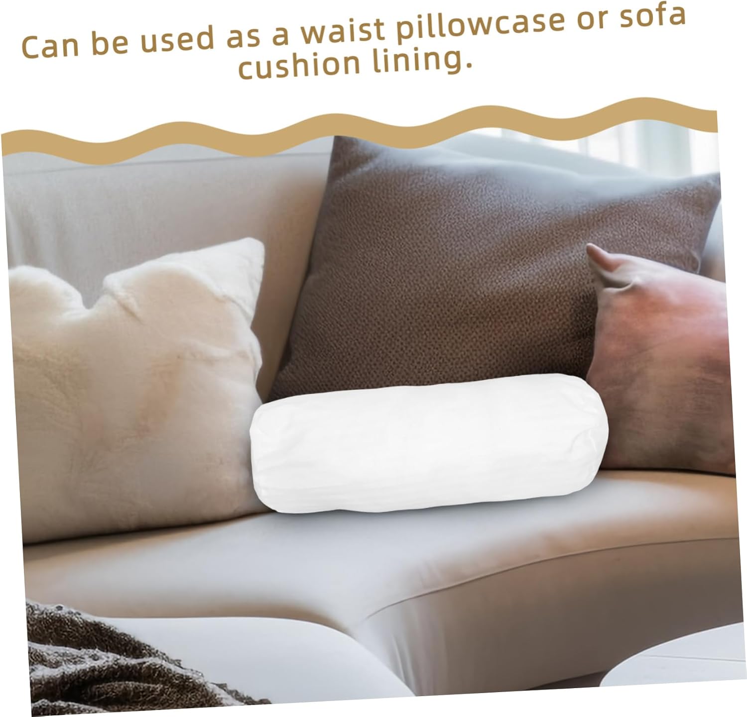 POPETPOP Cylindrical Neck Pillow Case White