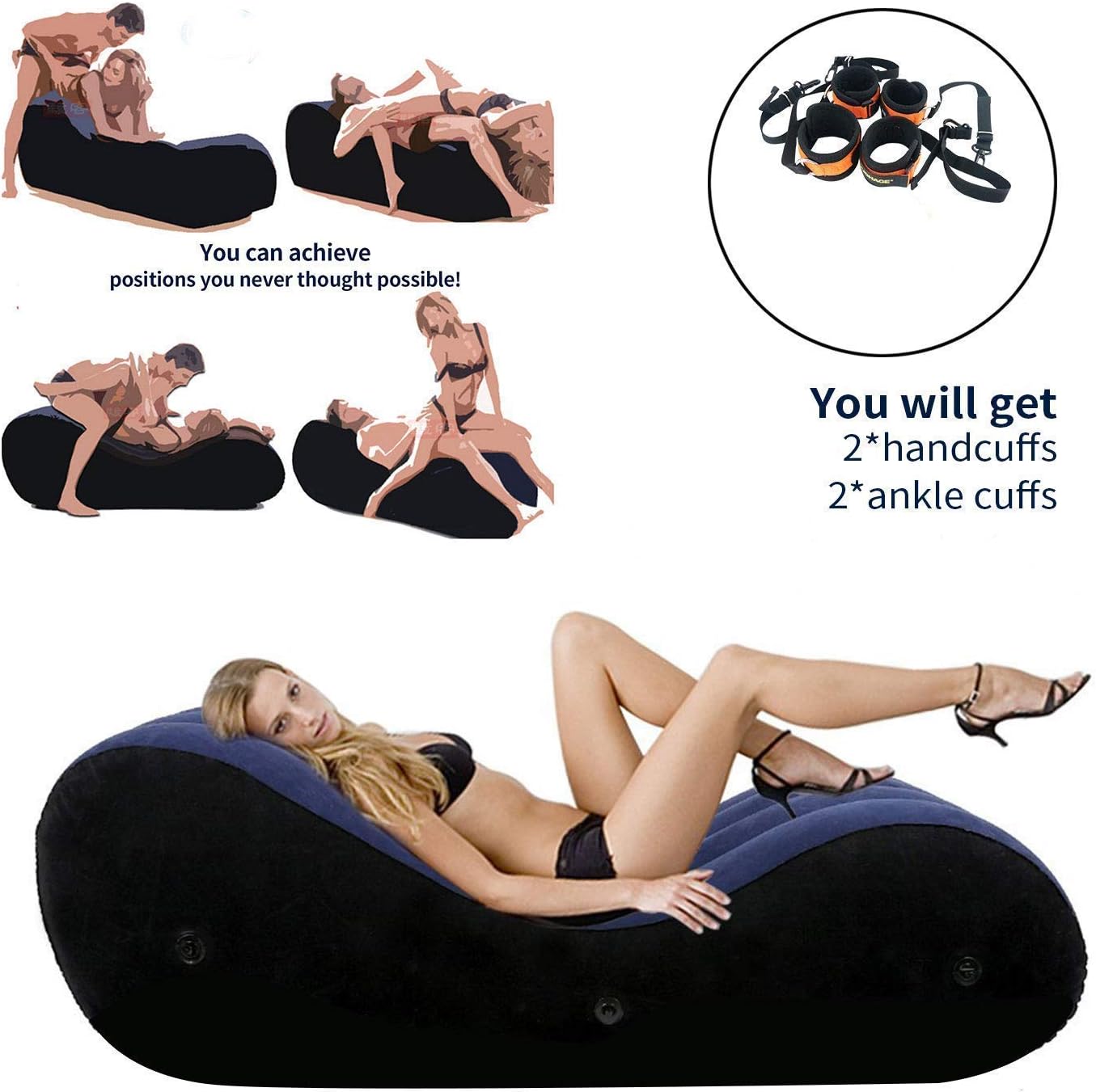 COSWE Wedge Pillow with Air Pump for Back and Leg Support