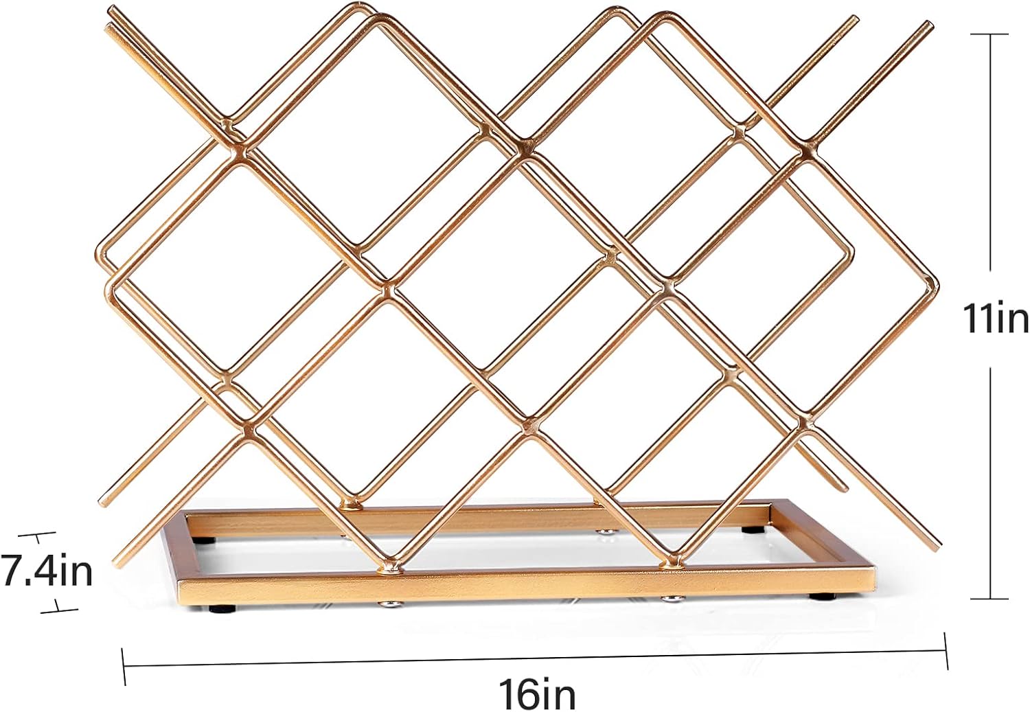 Drincarier Modern Gold Wine Rack 10 Bottle Countertop Stand