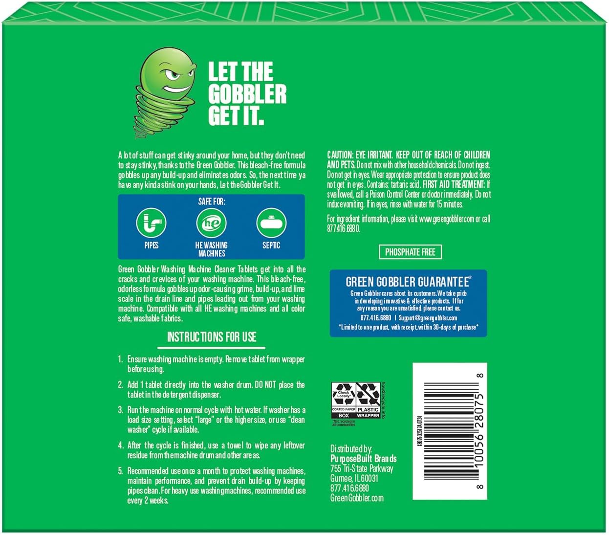 Green Gobbler Washing Machine Cleaner Tablets 28 Count