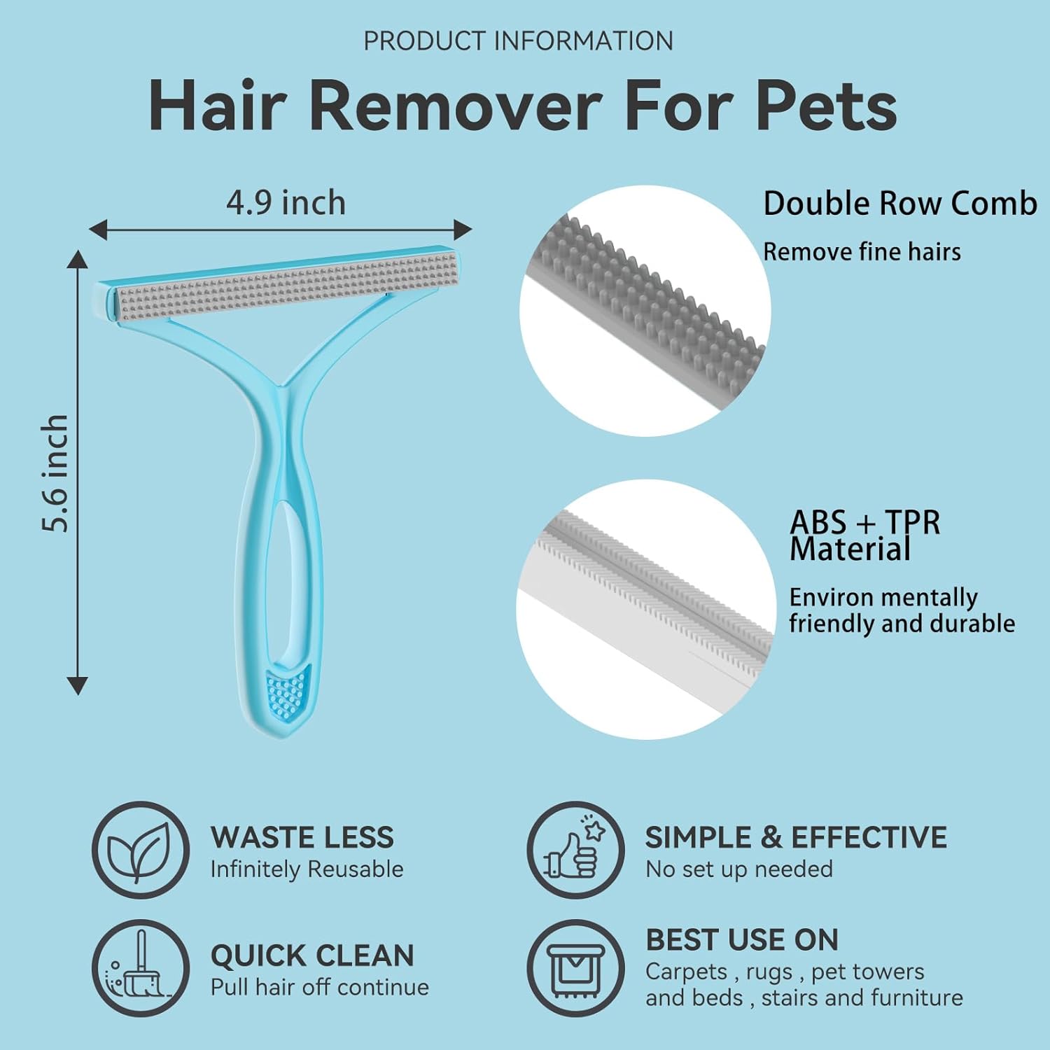 SOCCSO Pet Hair Remover for Carpets Furniture