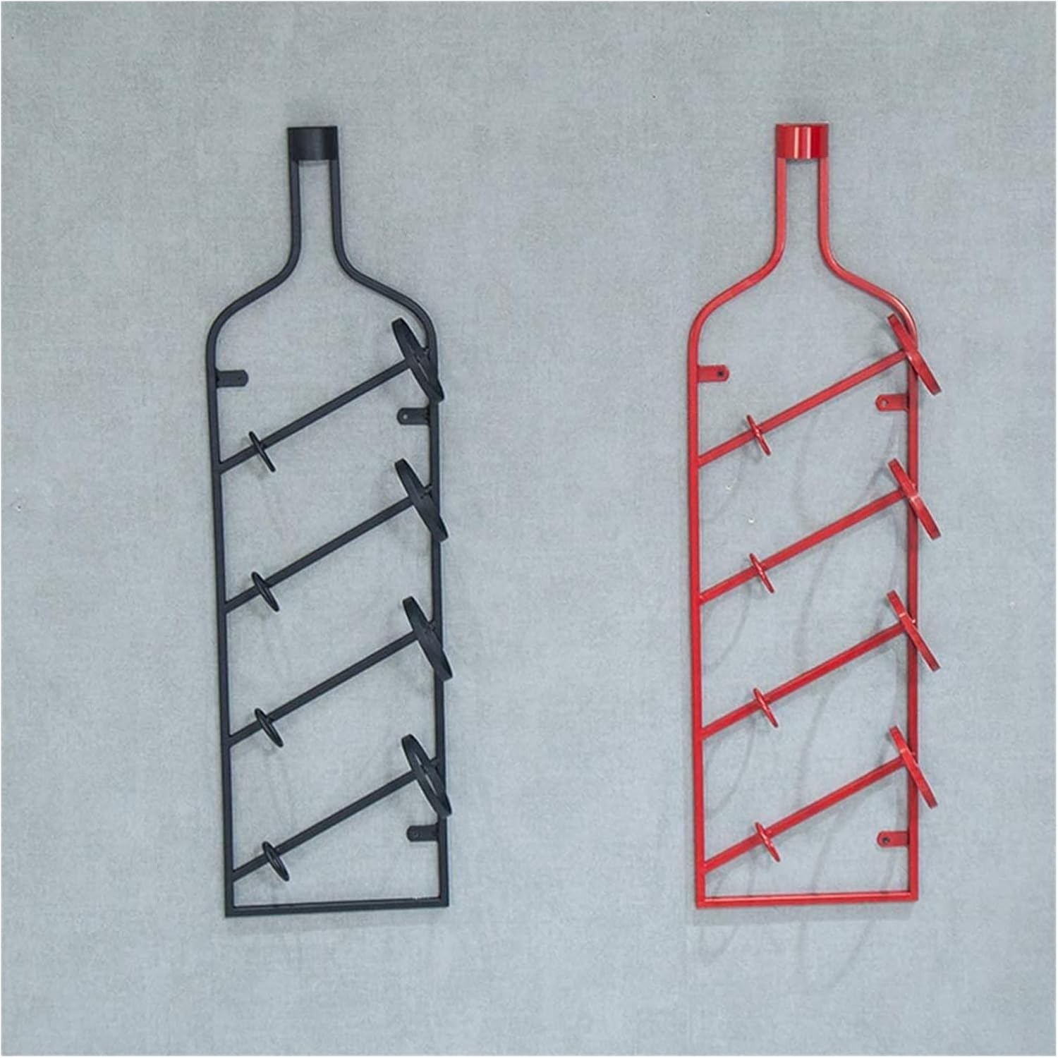 ALDEPO Wall-Mounted Wine Rack 4 Bottles Metal