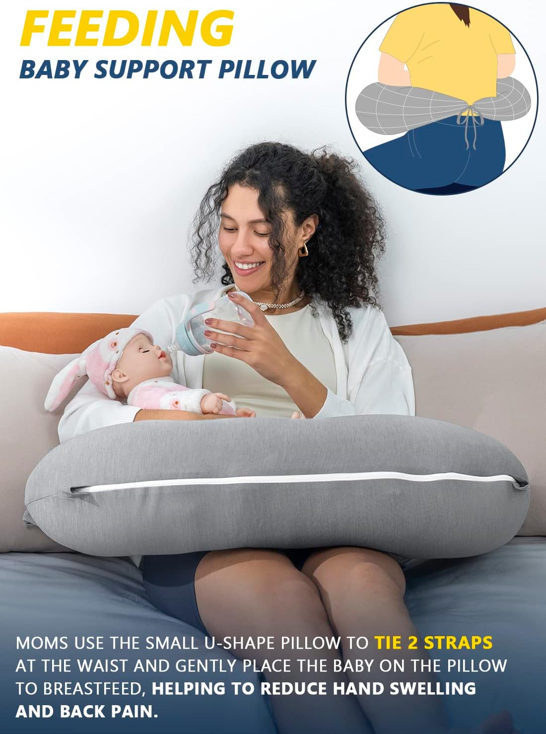 INSEN Reading Pillow Multi-Functional Back Support Pillow