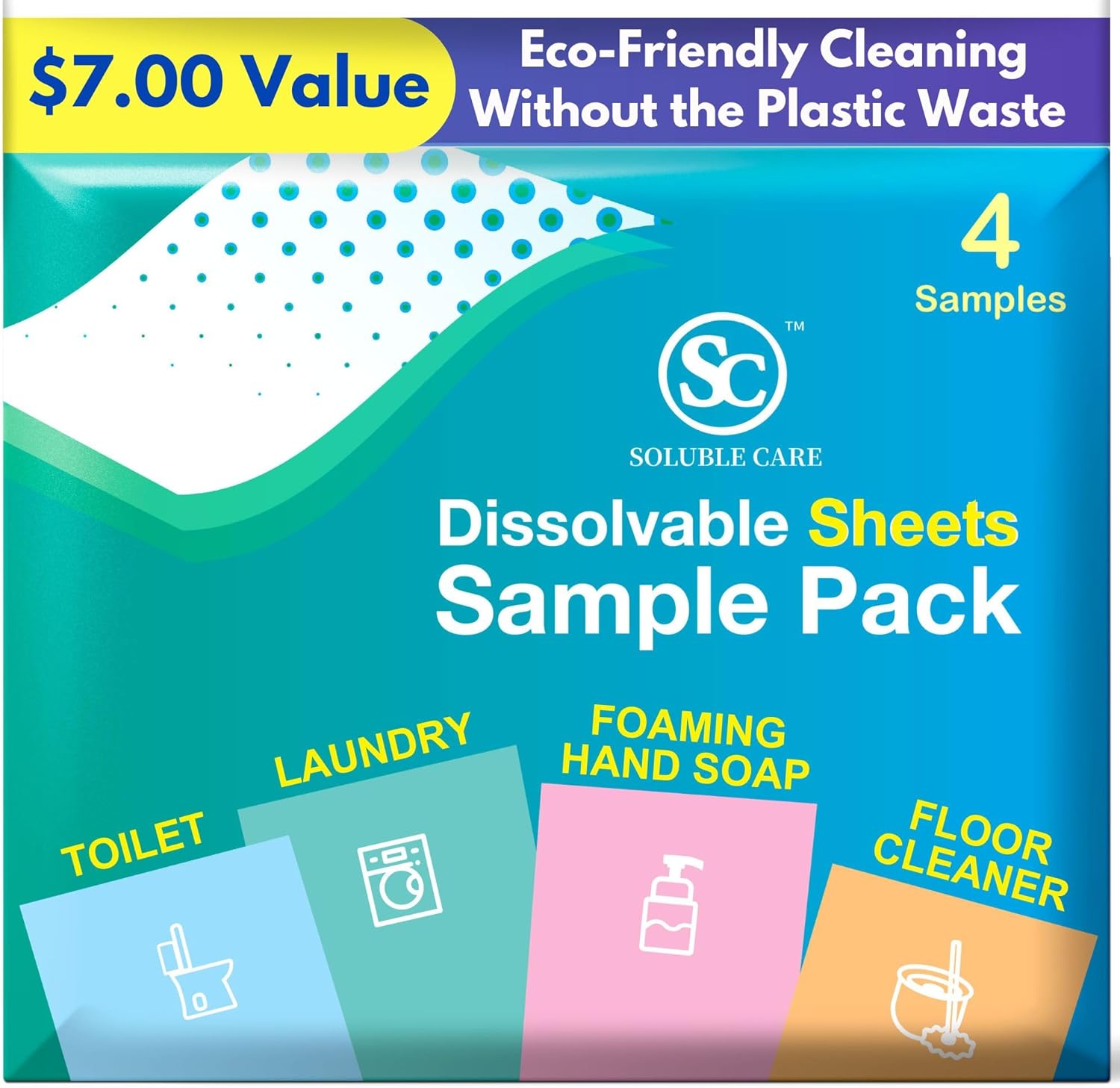 Soluble Care All Purpose Lemon Scent Cleaning Sheets 10-Pack 1
