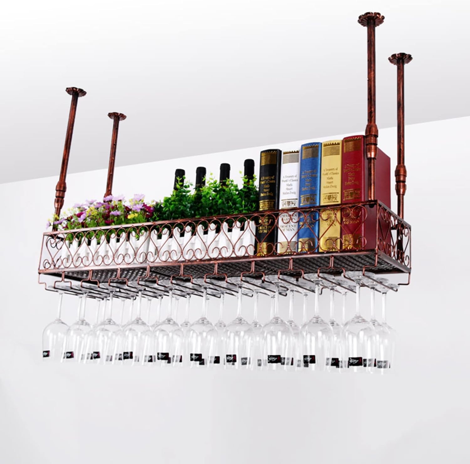 Adjustable Wall-Mounted Wine Rack with 100Cm Length