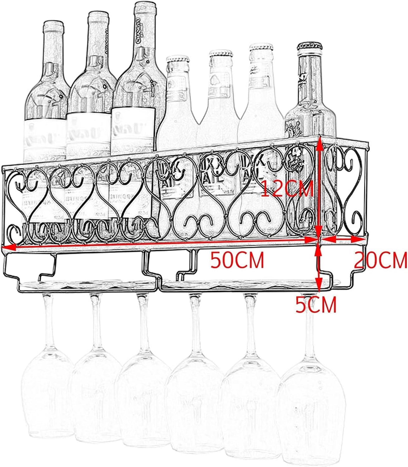 ALDEPO Wall-Mounted Wine Rack with Classic Design