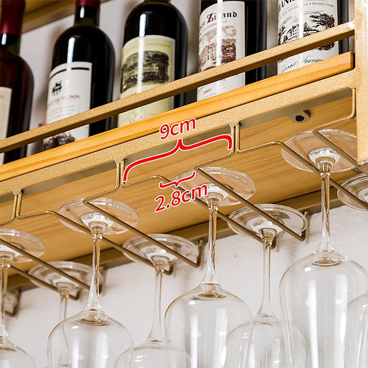 ZJDYDY Wall-Mounted Industrial Wine Rack