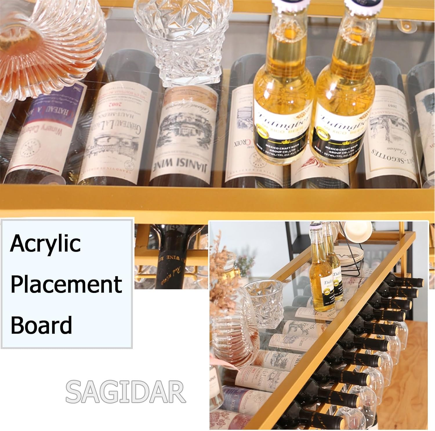 SAGIDAR Wall-Mounted Wine Rack Organizer