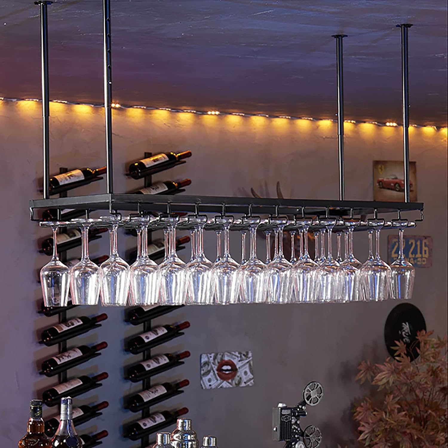 ZJDYDY Industrial Metal Wine Rack Wall Mount