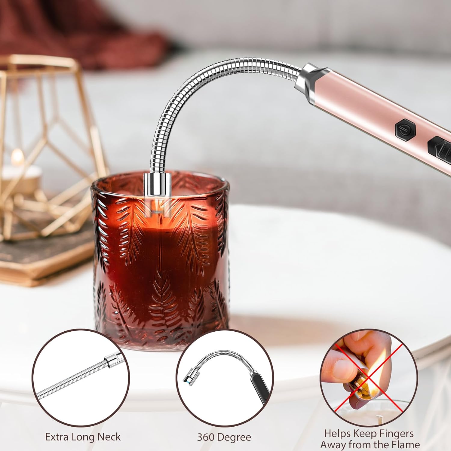 RAYONNER USB Rechargeable Electric Candle Lighter with Safety Switch 1