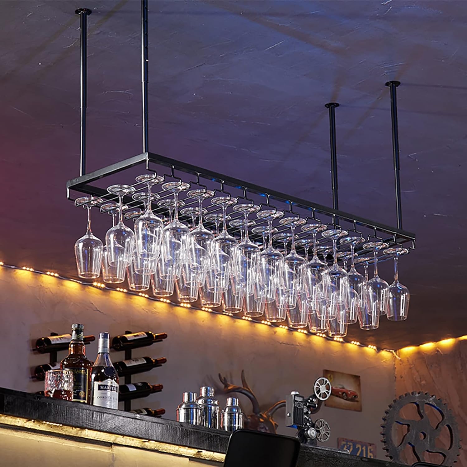 ZJDYDY Industrial Metal Wine Rack Wall Mount