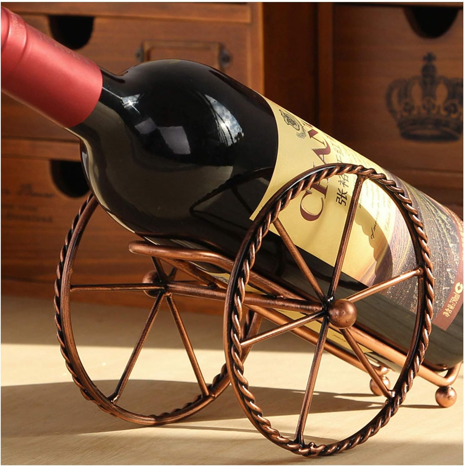 BOCbco Rustic Metal Wine Rack Holds 1 Bottle