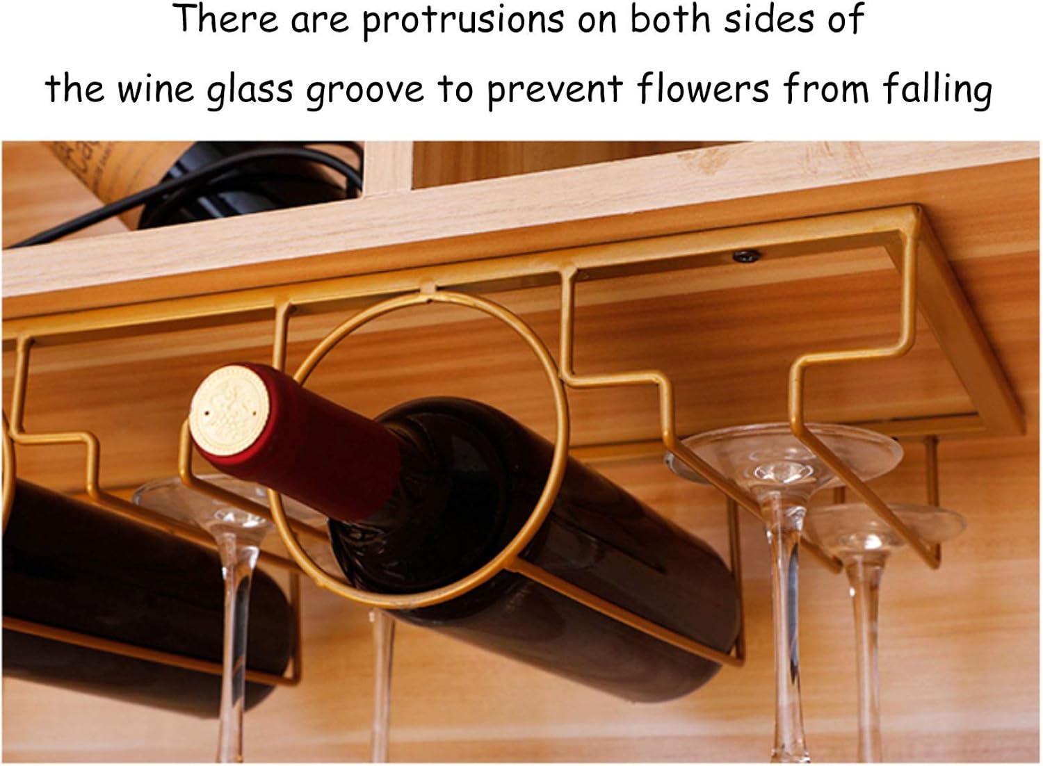 Elegant Wall-Mounted Wine Racks with Rose Gold Finish