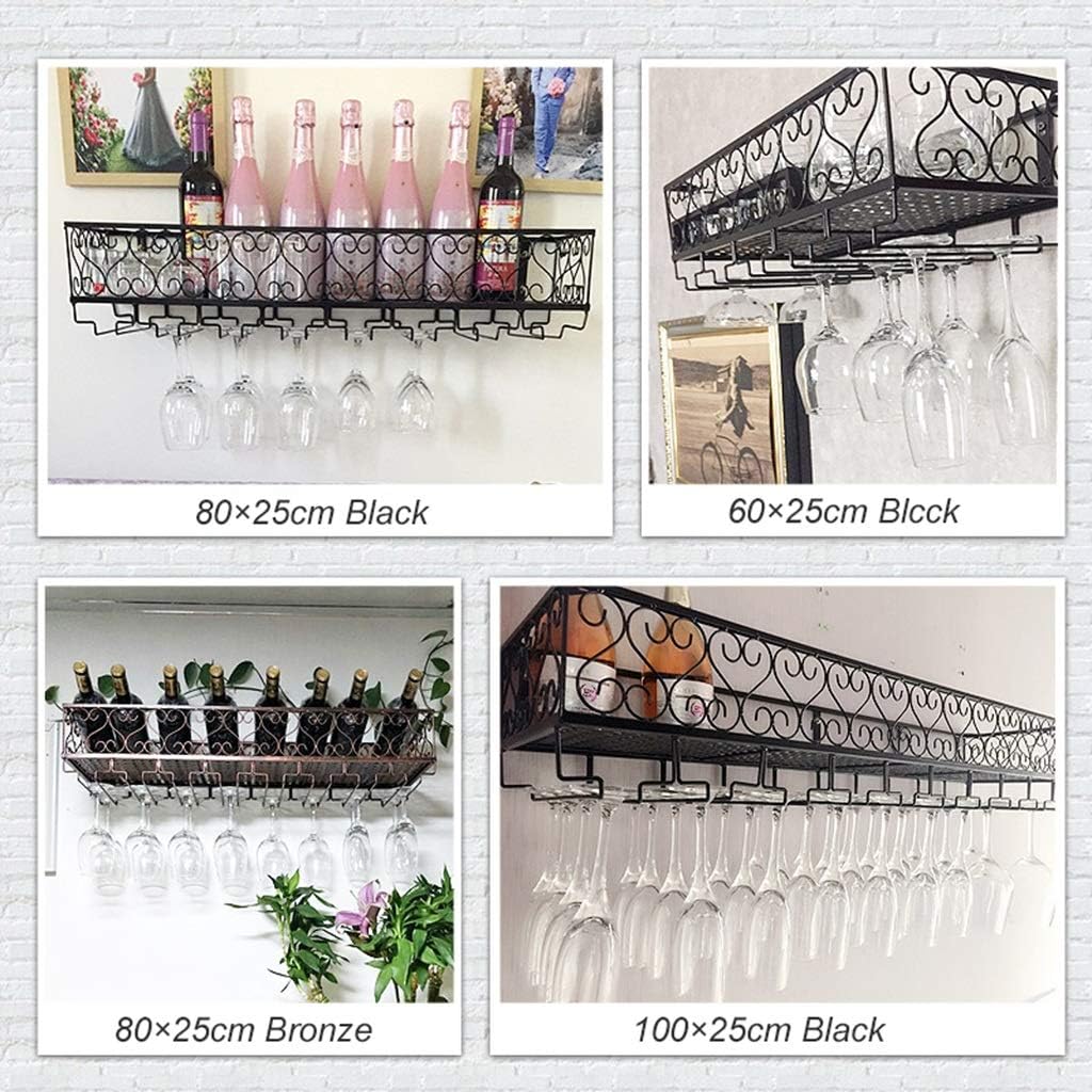 BOCbco Wall Floating Wine Rack with Glass Holder