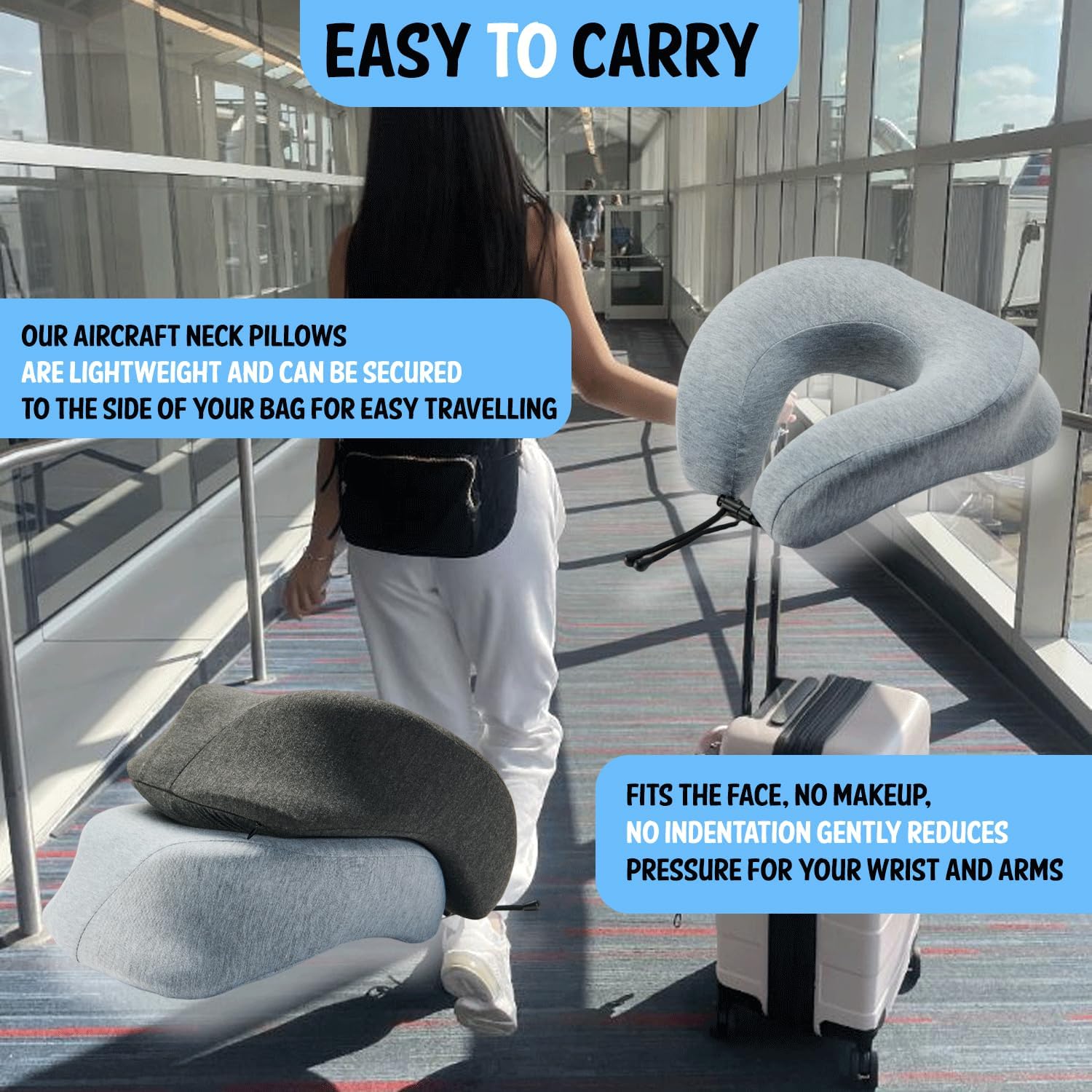 Azmaish Face Down Pillow with Eye Mask for Travel and Sleep