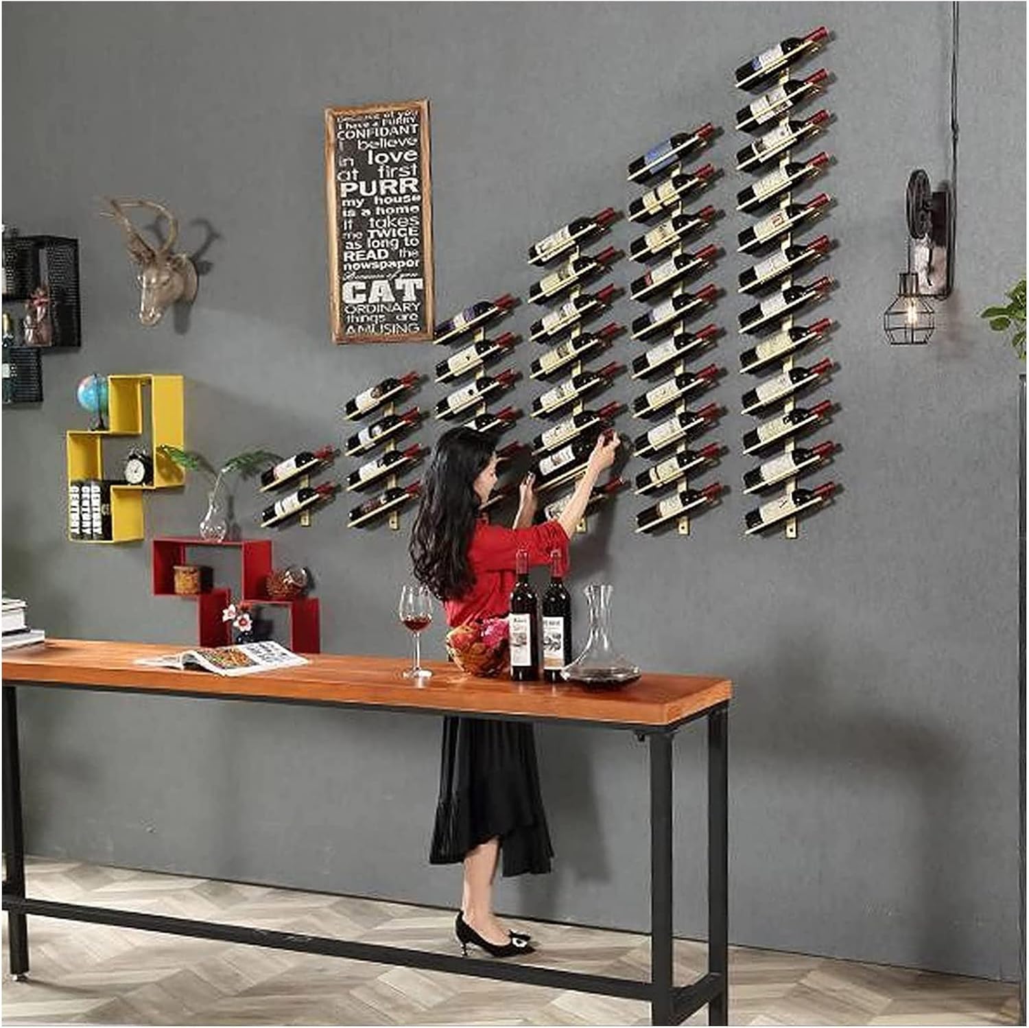 ALDEPO Wall-Mounted Wine Rack for Home and Kitchen