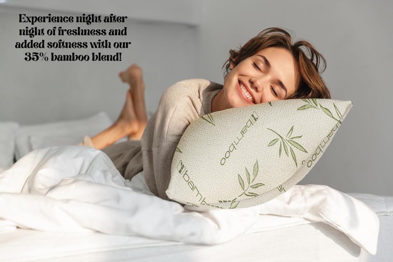 Sleep Touch Green Leaf Shredded Memory Foam Pillow Cool Supportive