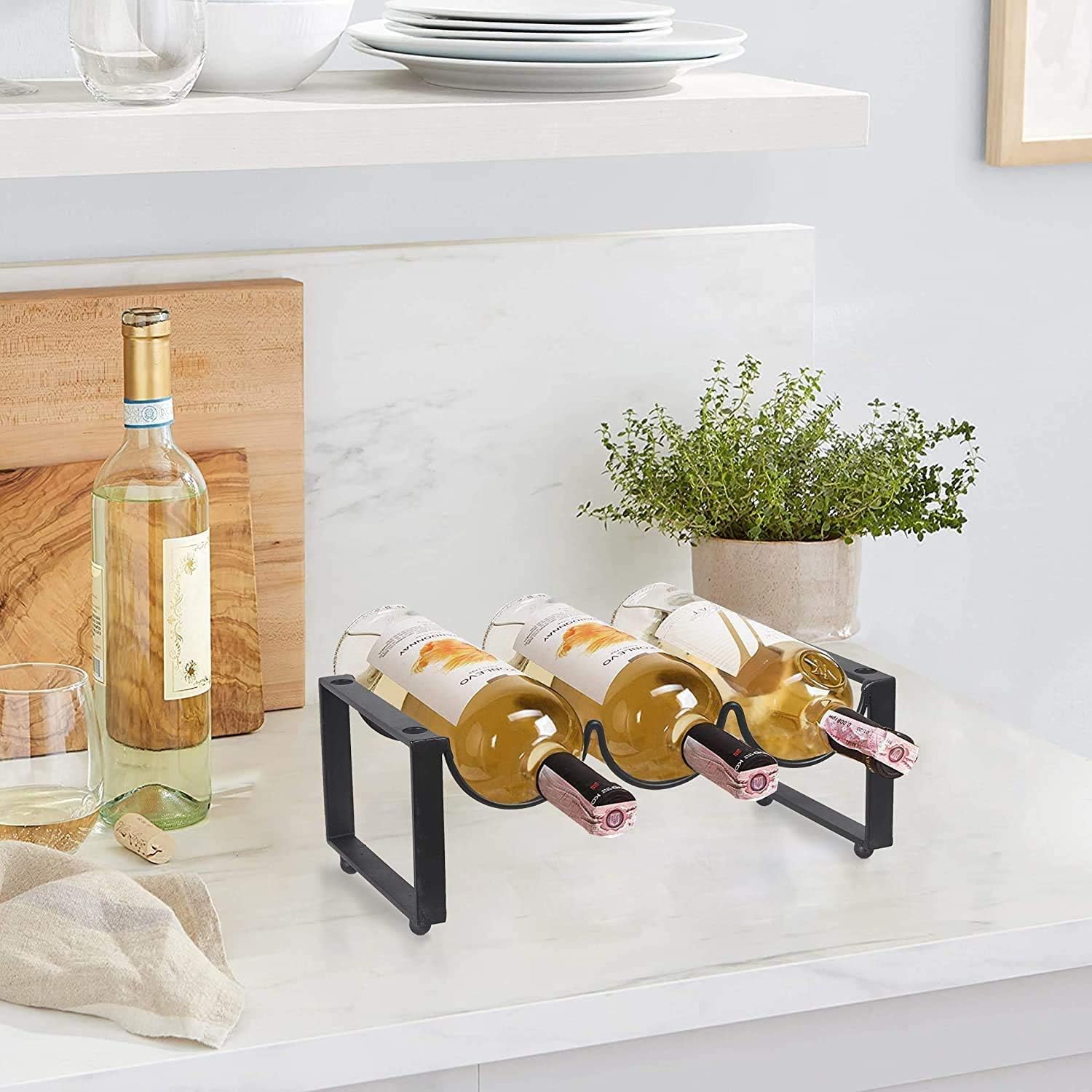 Set of 2 Modern Simple Nesting Wine Racks with 6 Bottle Capacity