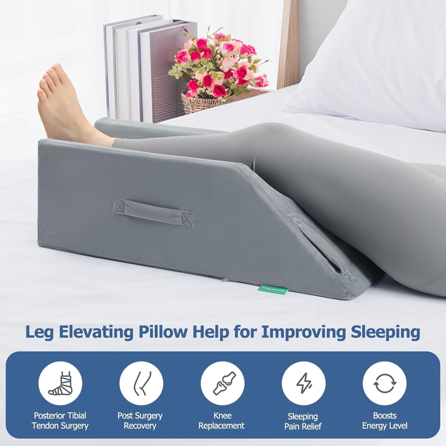 Adjustable Leg Elevation Pillow for Post Surgery Recovery