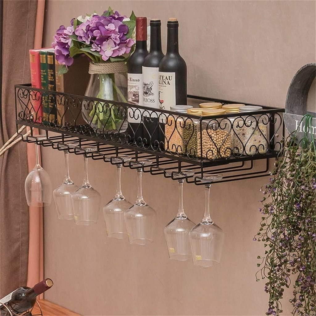 Wall Mounted Metal Wine Rack - Durable Rustic Design
