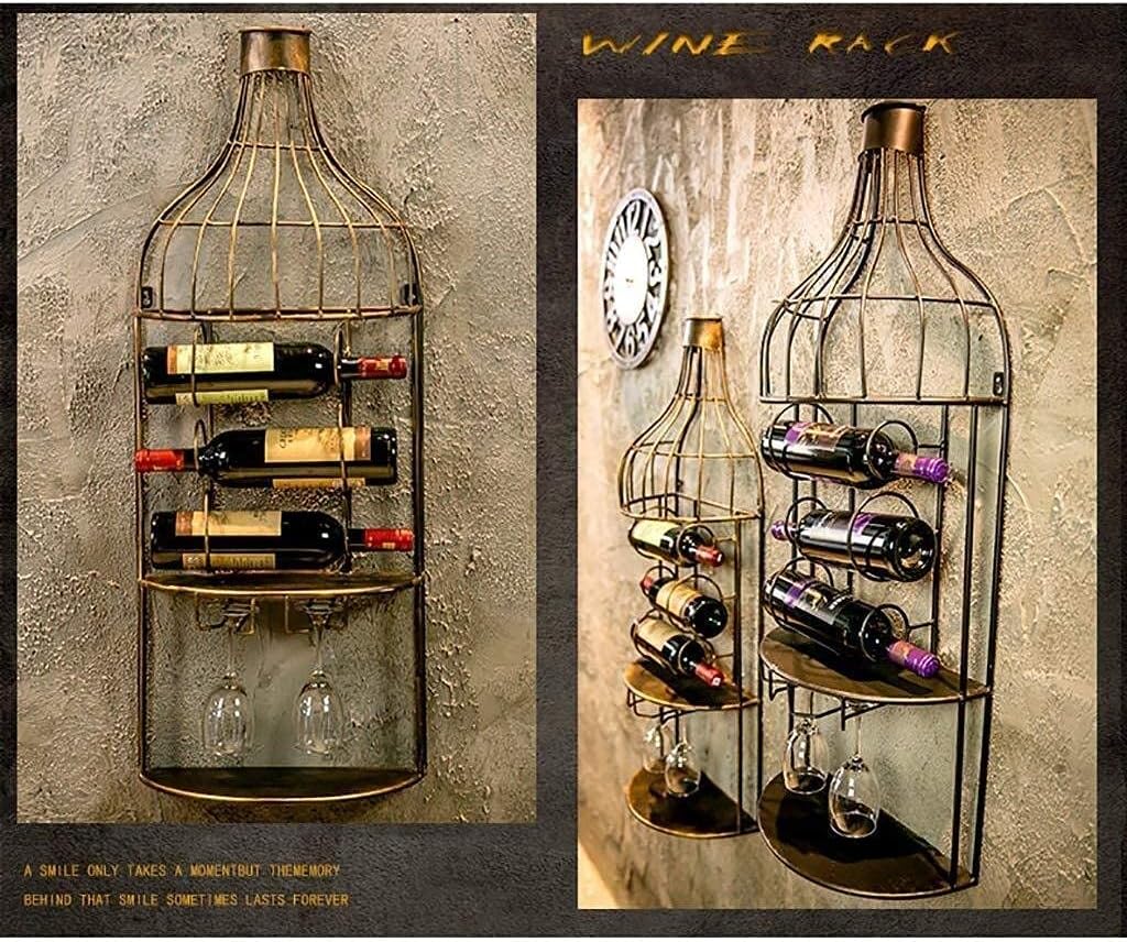 GAXQFEI Wall-Mounted Wine Rack with Bottle Holder