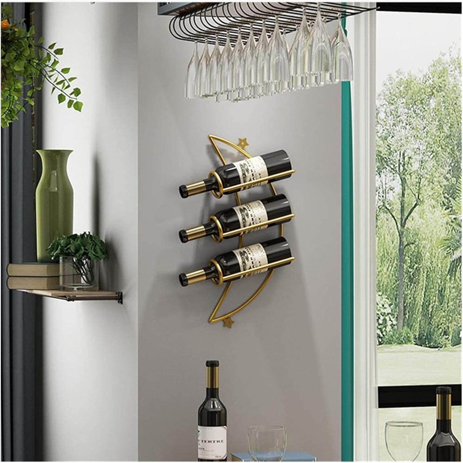 ALDEPO Wall-Mounted Wine Rack with Ornamental Design