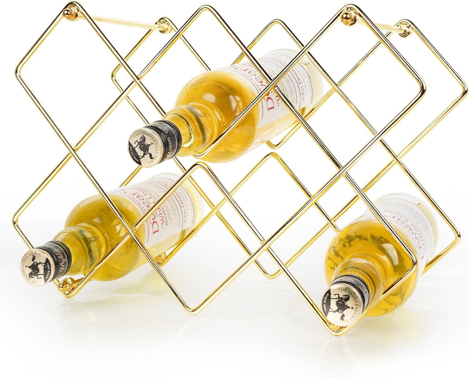 Modern Gold Metal Wine Rack 10 Bottles