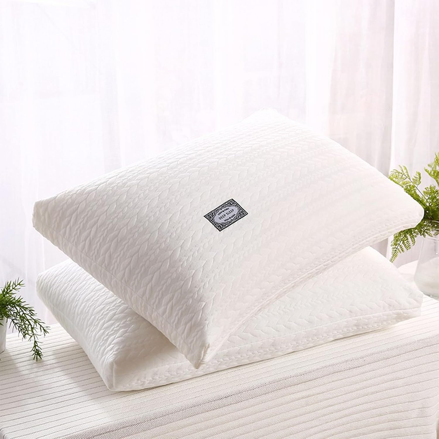 Lovskoo Soft Down Filling Bed Pillow for Stomach and Side Sleepers