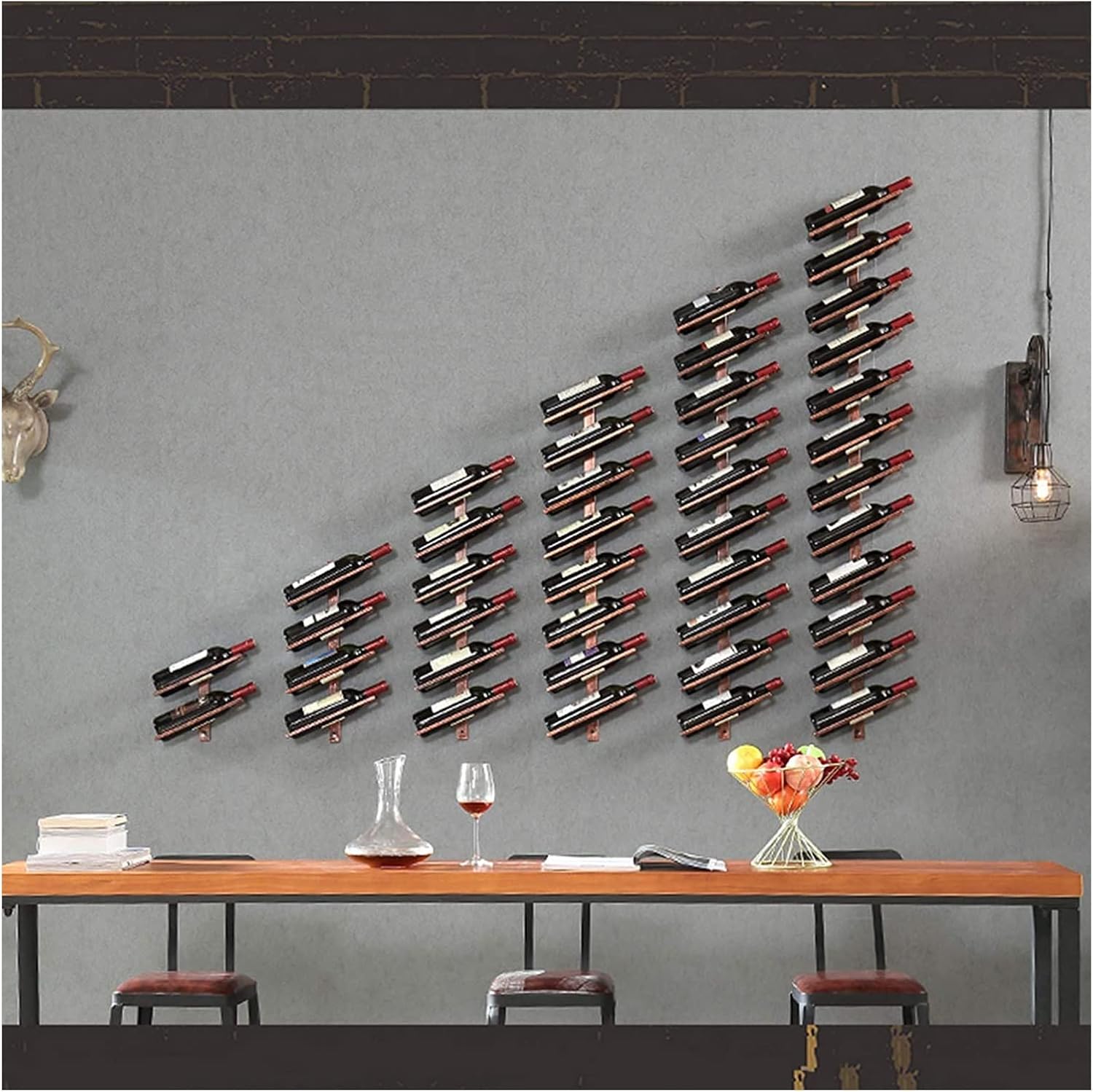 ALDEPO Wall-Mounted Wine Rack Bronze 2 Bottles