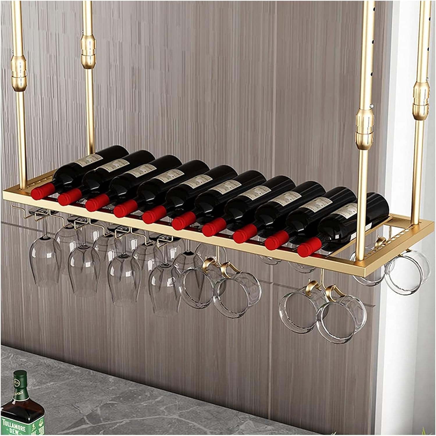 ALDEPO Wine Rack Hanging Glass Holder 80x30cm