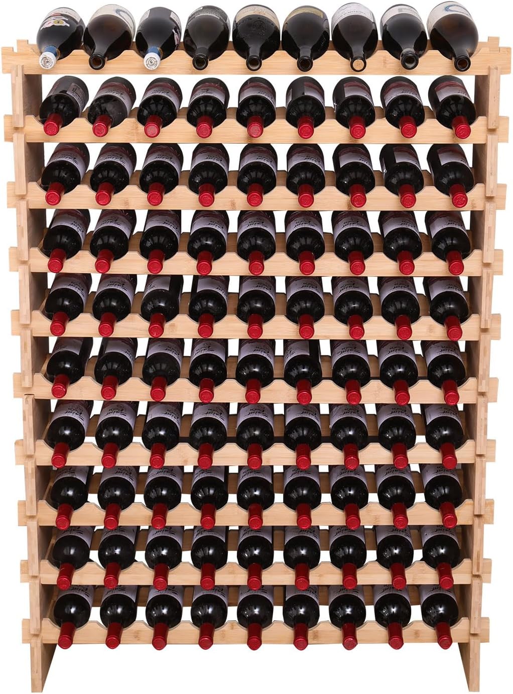 FDHUIJIA 90 Bottle Bamboo Wine Rack Cabinet