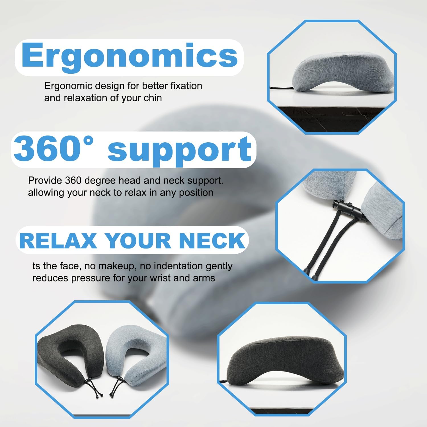 Azmaish Face Down Pillow with Eye Mask for Travel and Sleep