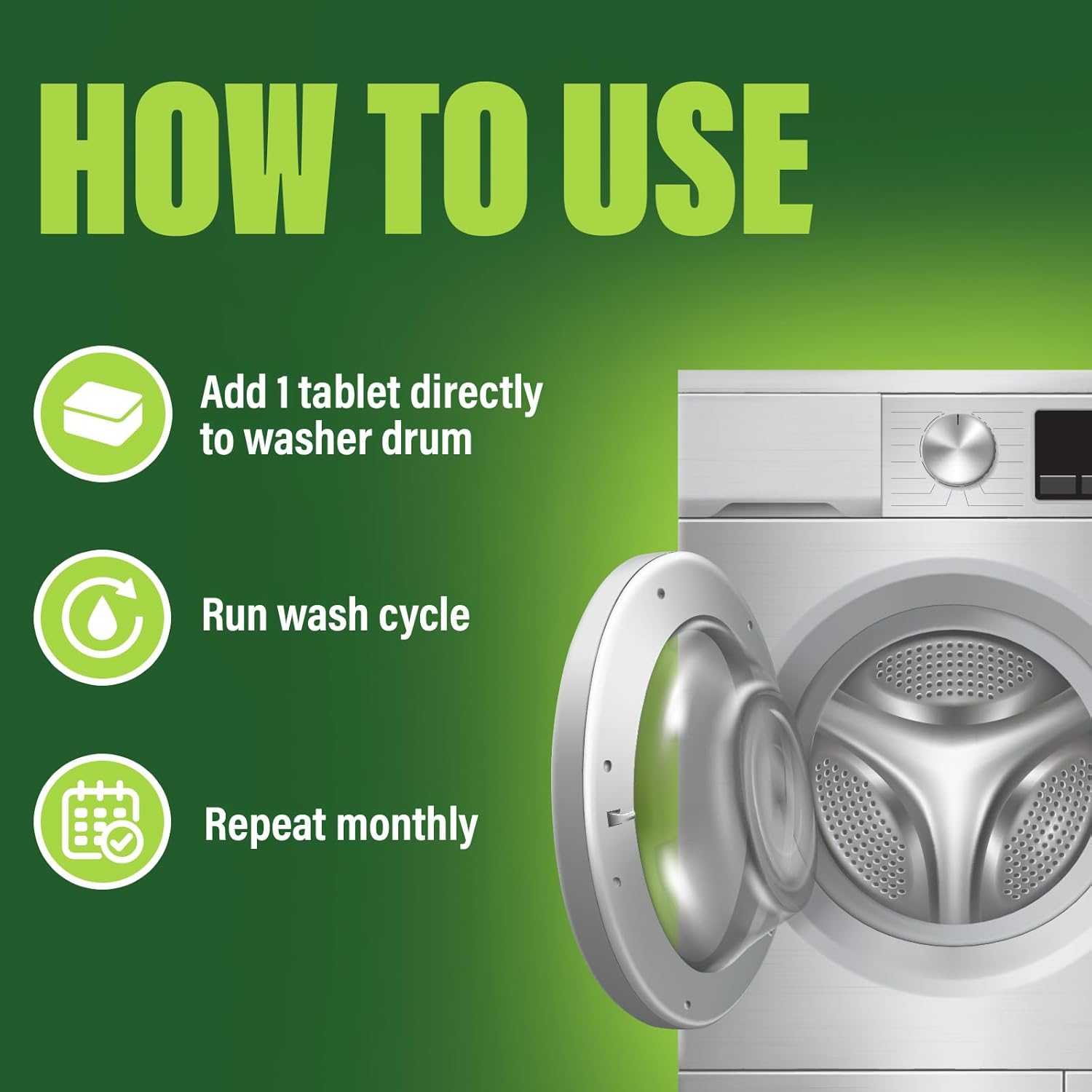 Green Gobbler Washing Machine Cleaner Tablets 28 Count