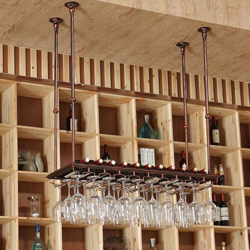 Wine Rack Ceiling Metal Frame 12 Bottles 36 Glasses