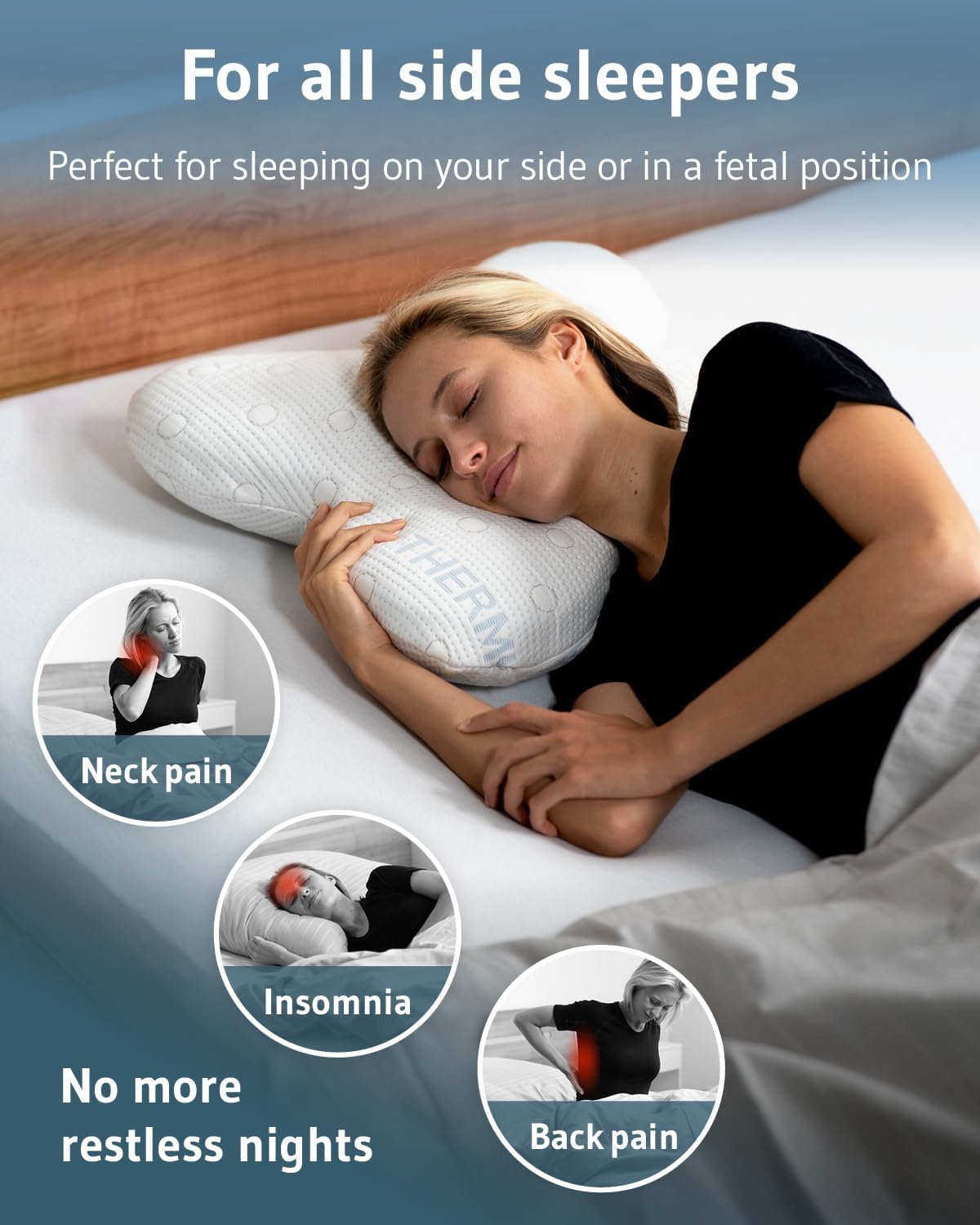 Third of Life Side Sleeper Pillow Ergonomic Thermoregulating