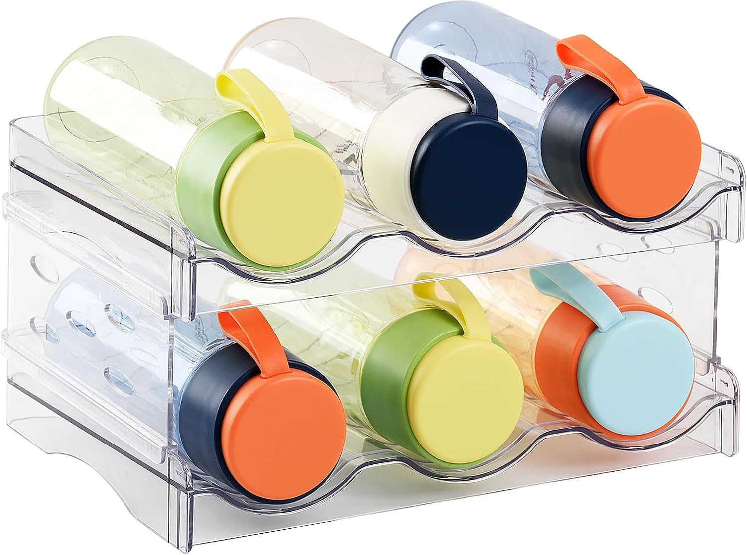 Keerte Acrylic Wine Rack - Stackable Freestanding Drink Holder for Kitchen Fridge