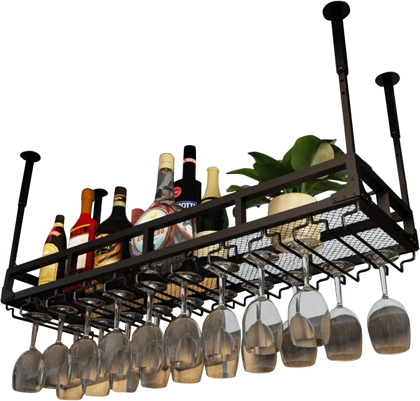 Suuim Wine Glass Rack - Hanging Stemware Holder for Kitchen and Bar