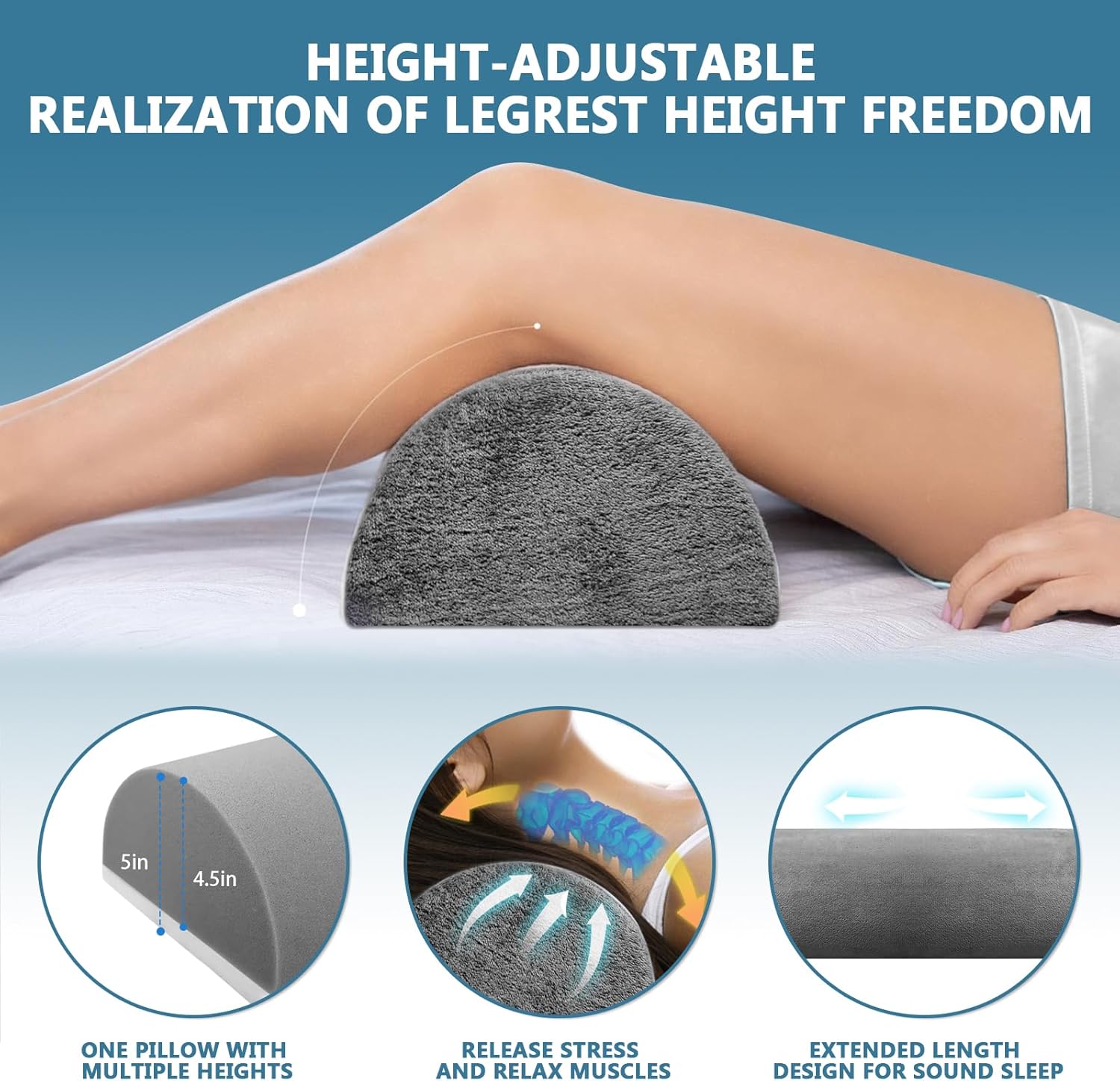 BSAFP Half Moon Leg Pillow for Back and Side Sleep