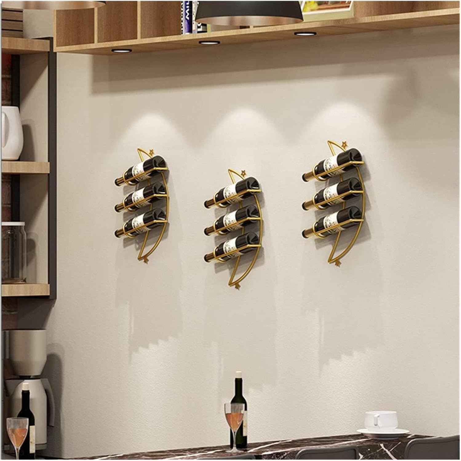 ALDEPO Wall-Mounted Wine Rack with Ornamental Design