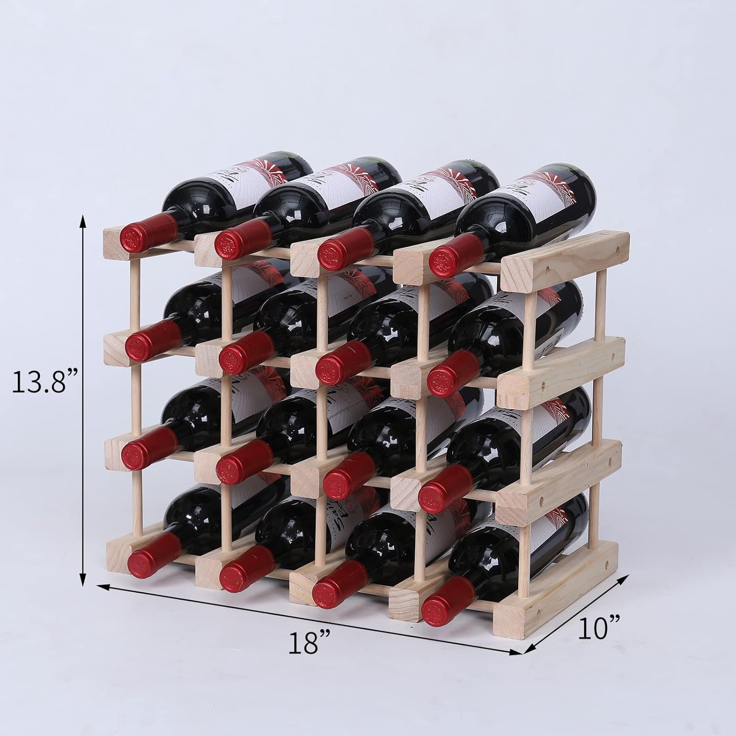 Guilai 16-Bottle Wood Wine Rack Cabinet
