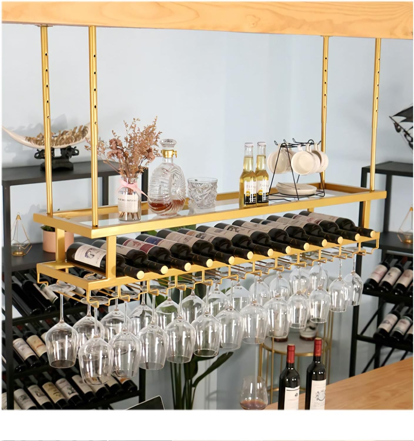 LIGUOYI Adjustable Wine Glass Rack with Screws