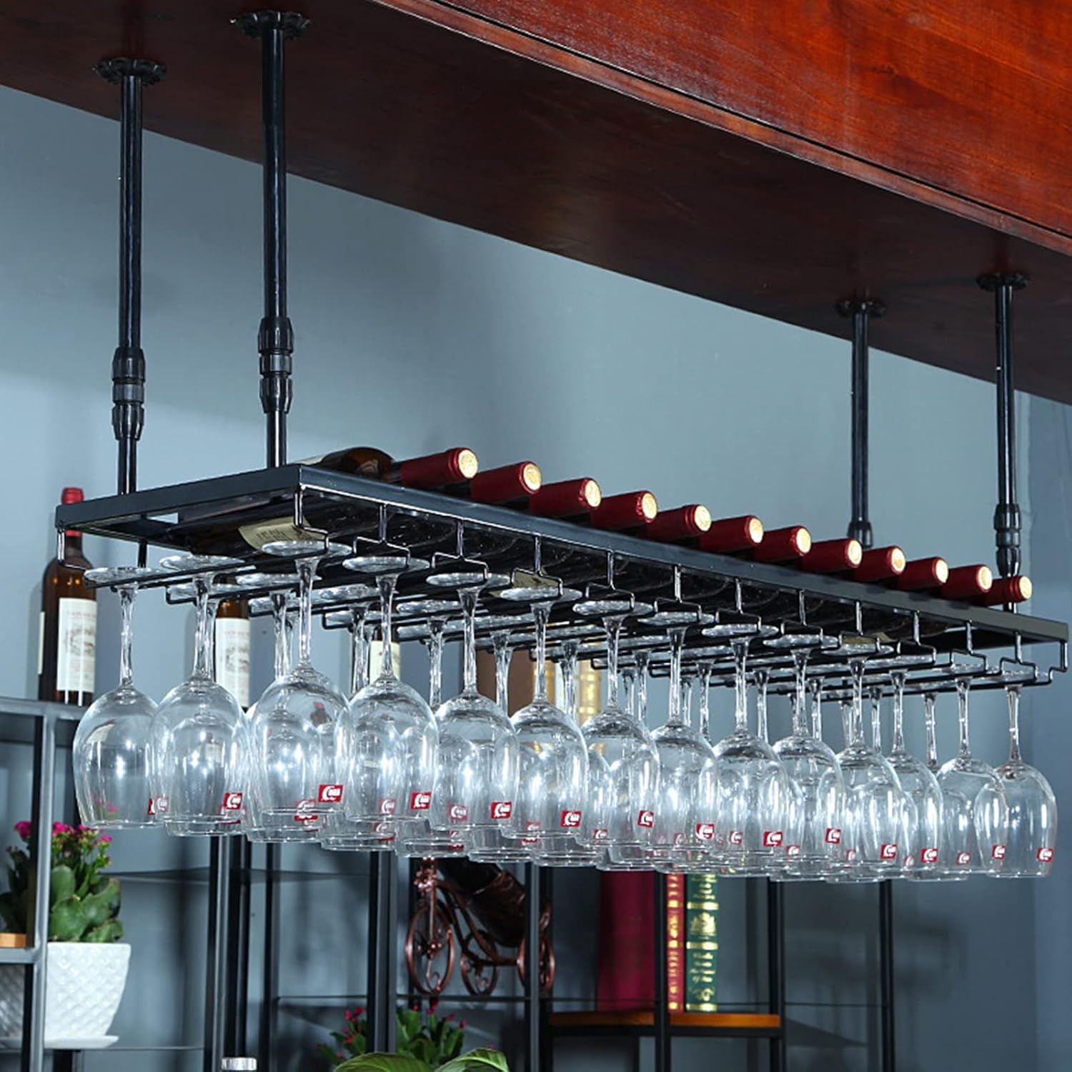 Suuim Hanging Wine Racks Ceiling-Type Holder